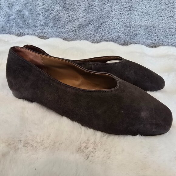 Madewell Mylie Ballet Flat Dark Carob Brown Suede Women's Sizes NEW Classic - Picture 4 of 10